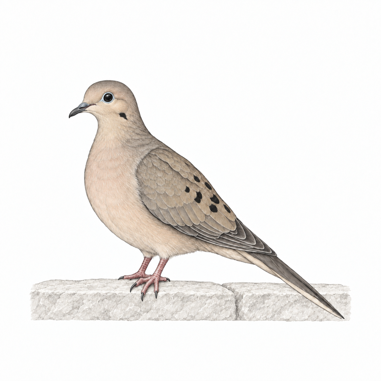 Colored illustration of Mourning Dove from the book